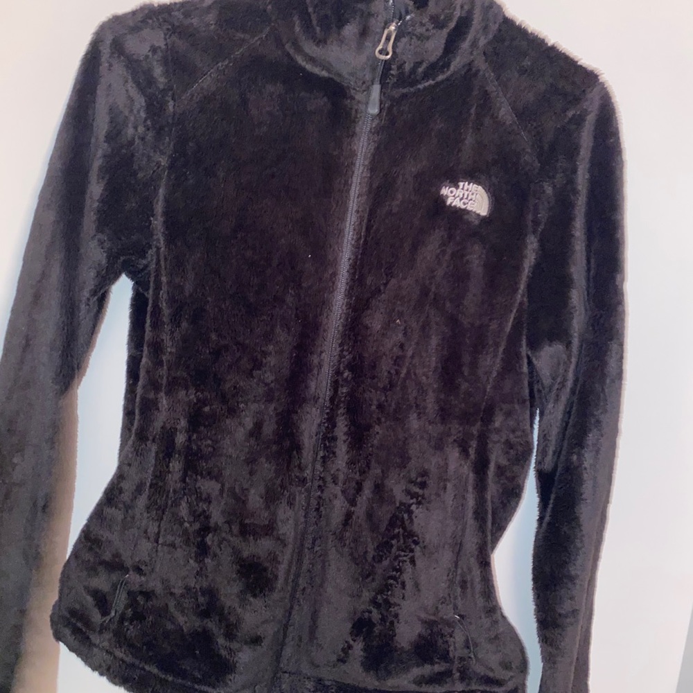 North Face fuzzy zip up jacket